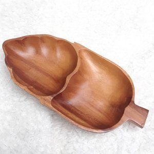 Vintage Wooden Leaf Tray